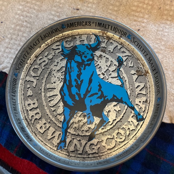 Other Vintage Schlitz Malt Liquor Metal Serving Tray Blue Bull Poshmark
